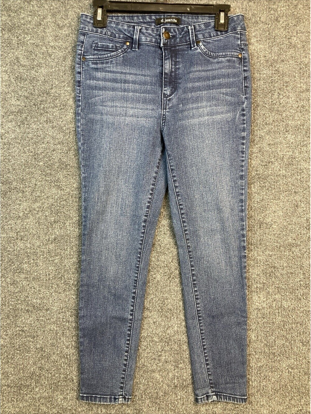 D. Jeans Womens Size 8P Petite Dark Wash Skinny Ankle Blue Denim Stretch EUC